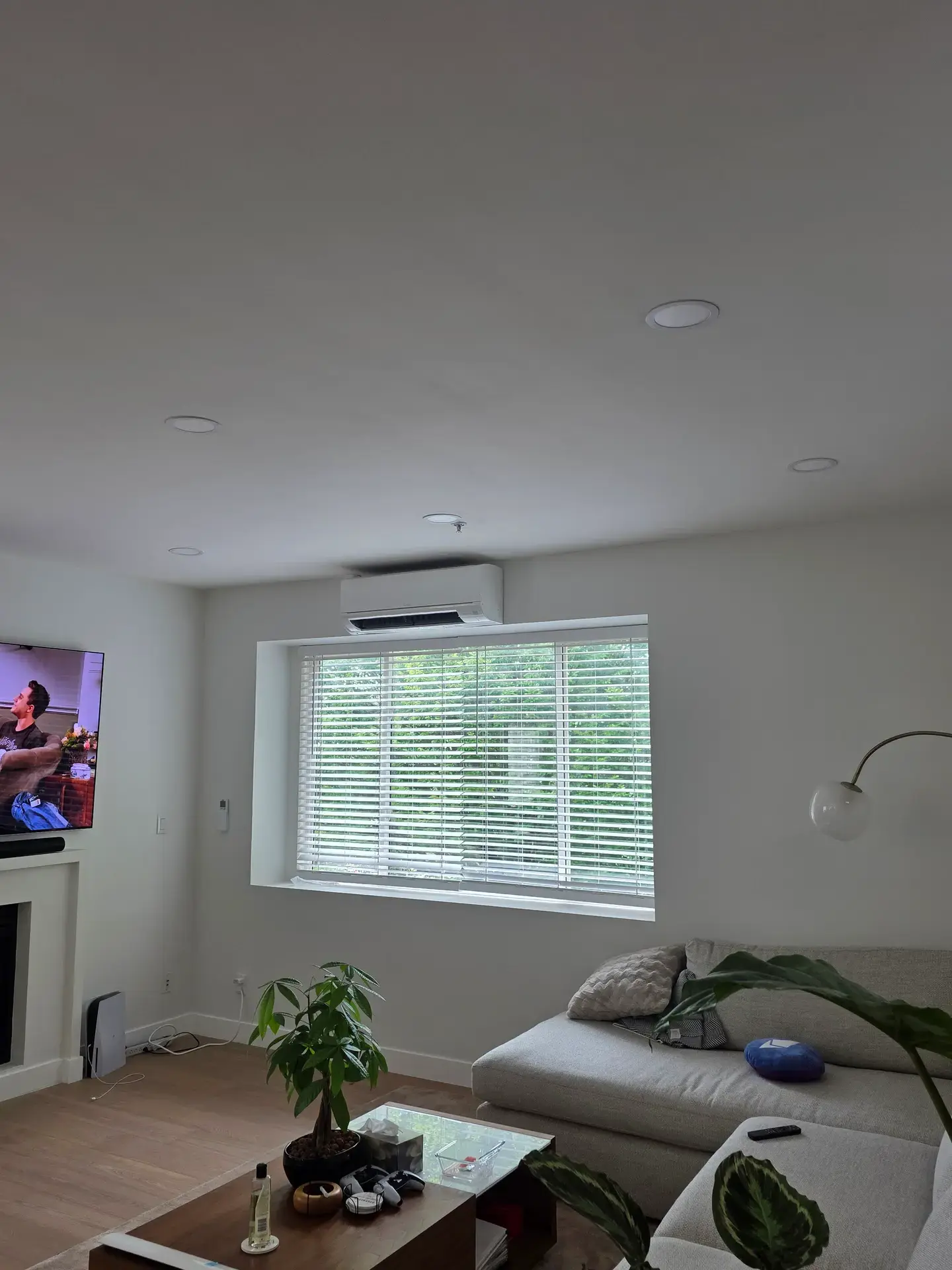 Ductless mini split installed in modern Vancouver living room